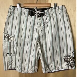 Quiksilver Shorts Mens 38 Striped‎ Board Surf